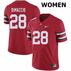 NCAA Ohio State Buckeyes Women's #28 Dominic DiMaccio Red Nike Football College Jersey MVS8045ZV